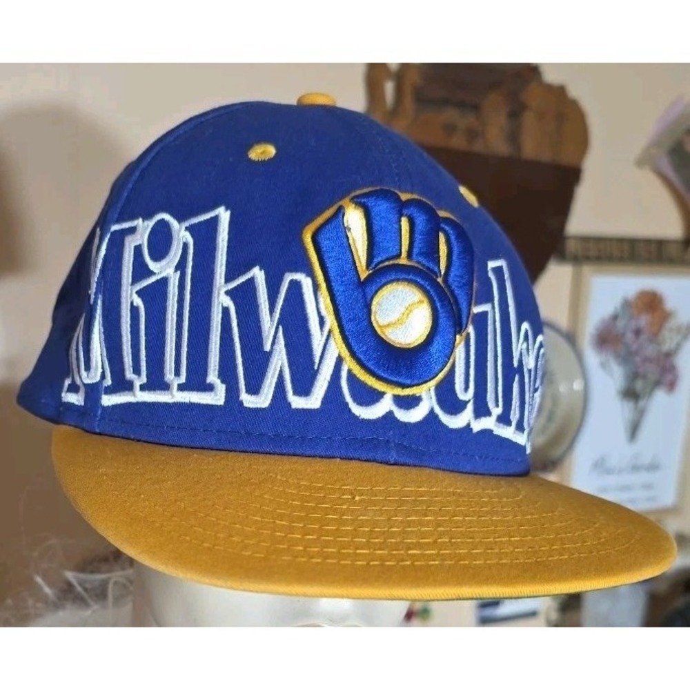 Milwaukee Brewers New Era One Size Hat Cap Men‎ Women MLB Baseball Blue
